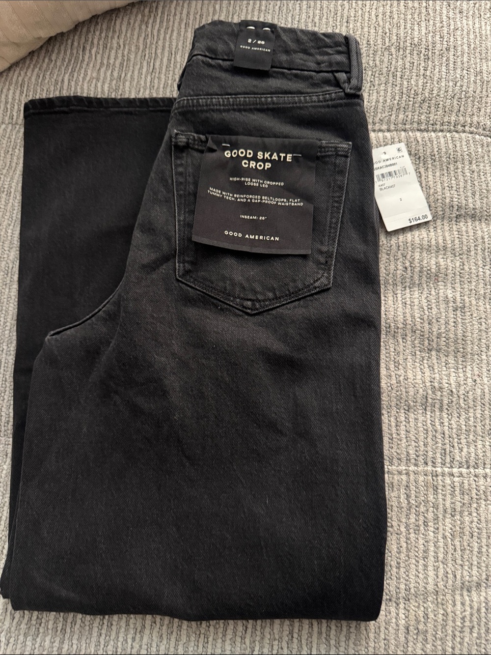 Good American Men’s Good Skate Crop Jeans — Black Wash